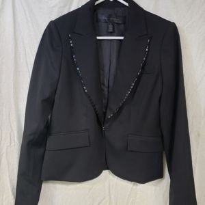 Size 6 apostrophe black blazer with black beads
